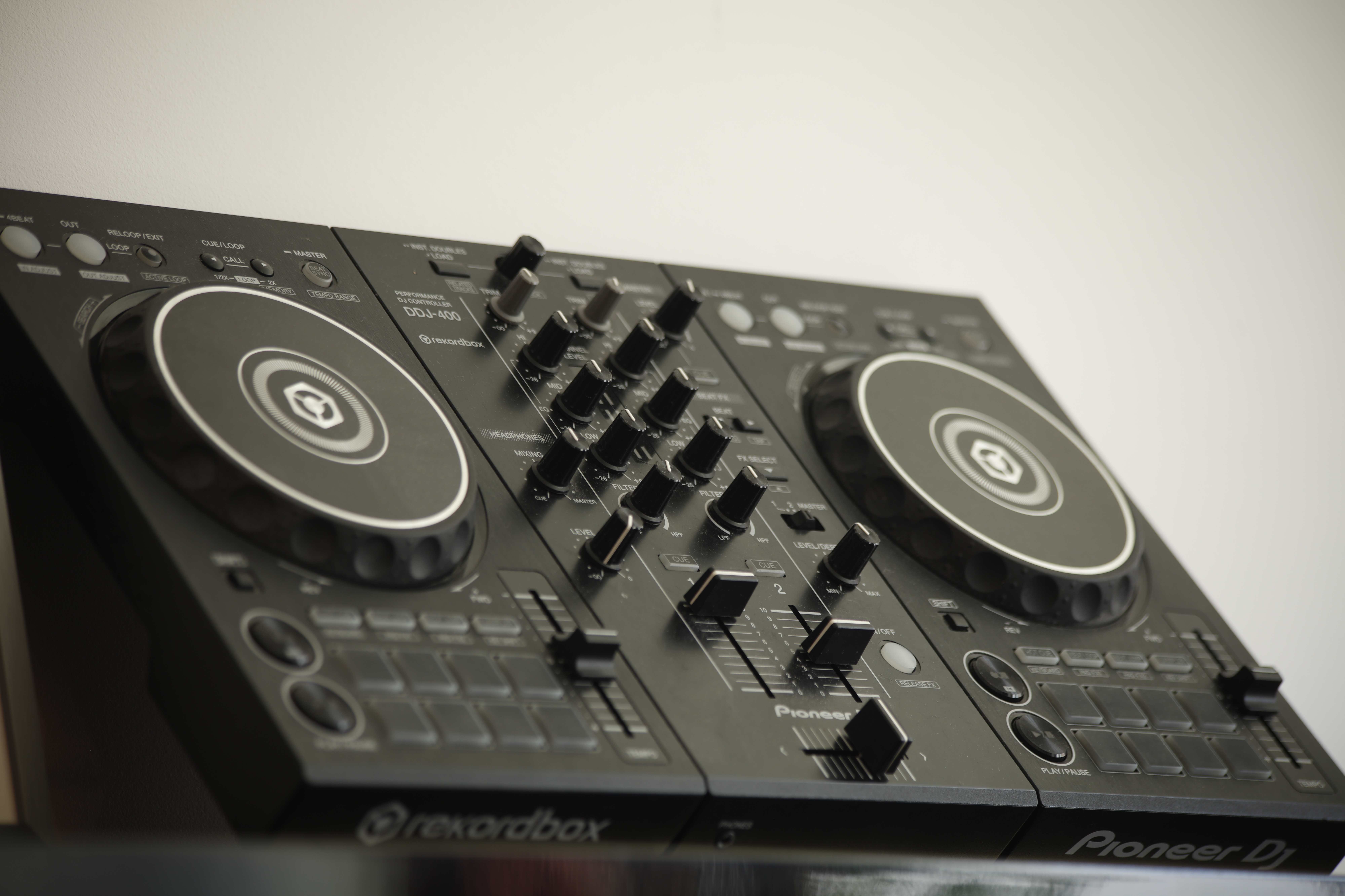 DJ controller close-up detail